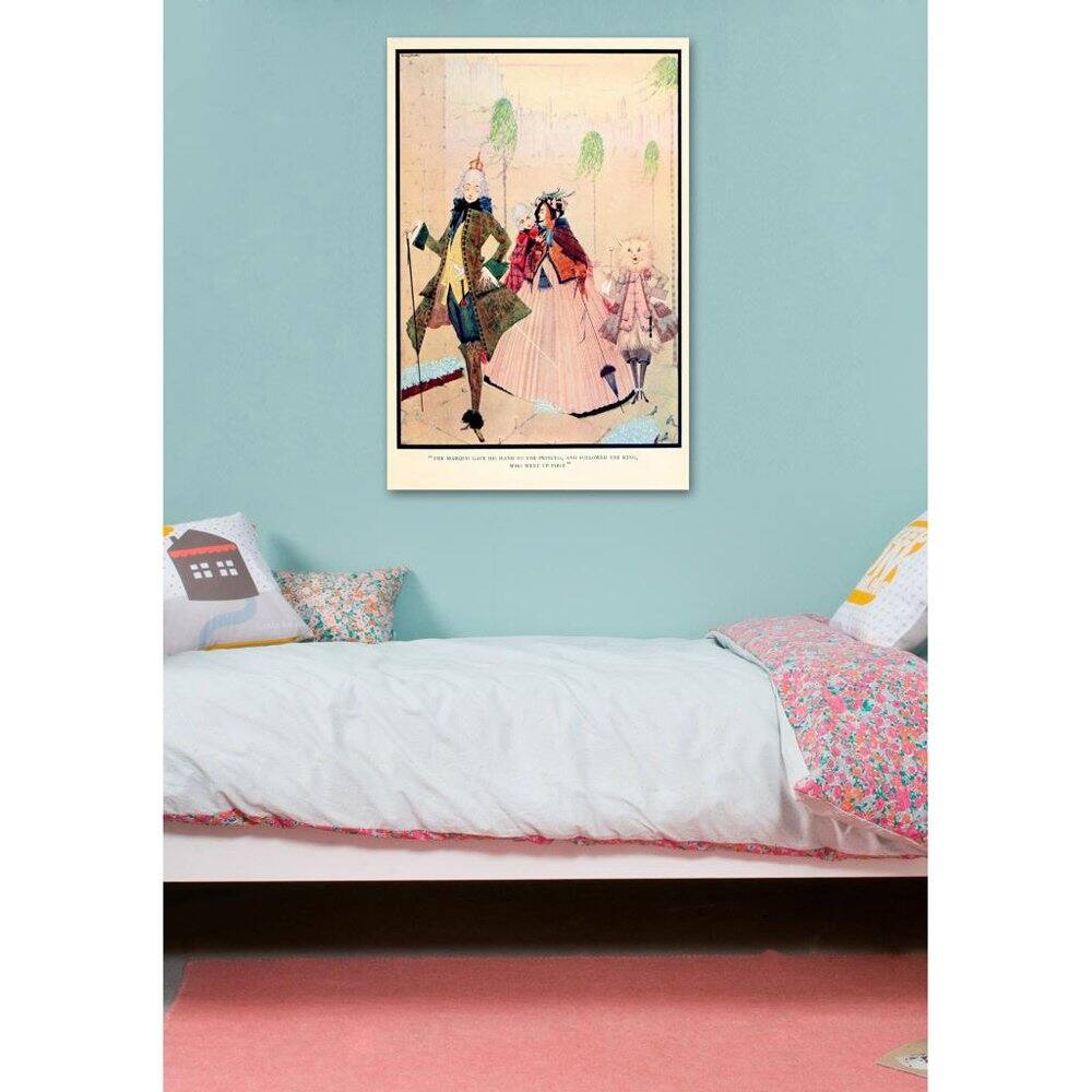 Oliver Gal 'Puss in Boots' Pink Fantasy Wall Art Canvas Print