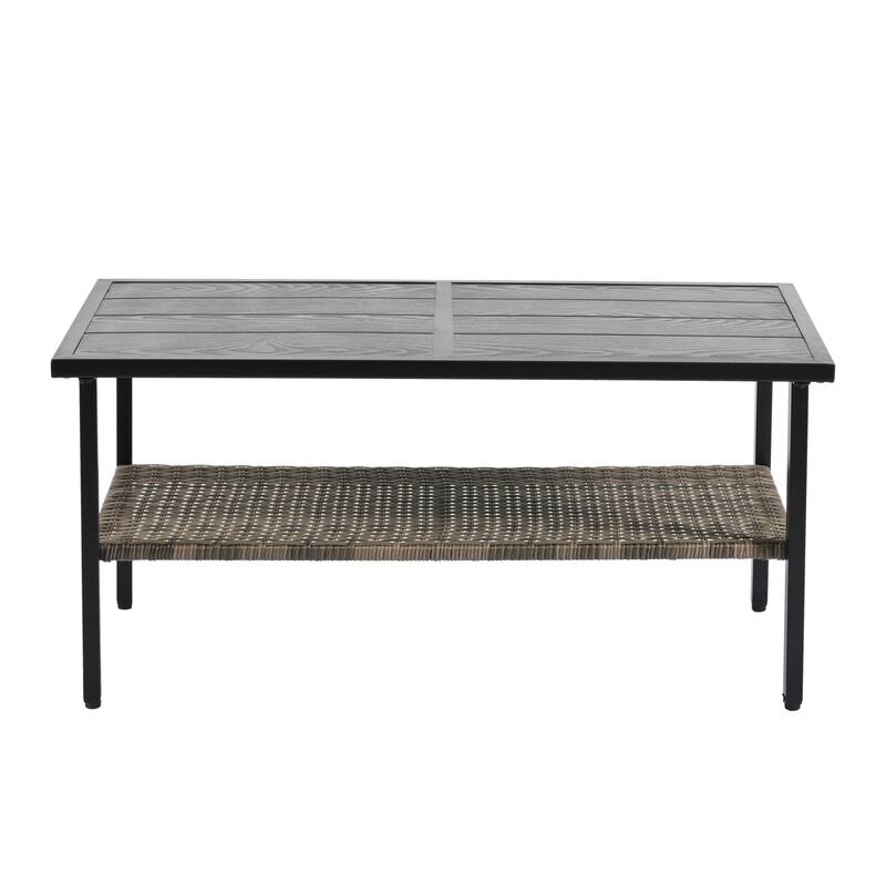 Outdoor Wicker Weaving Conversation Combo Set of 4