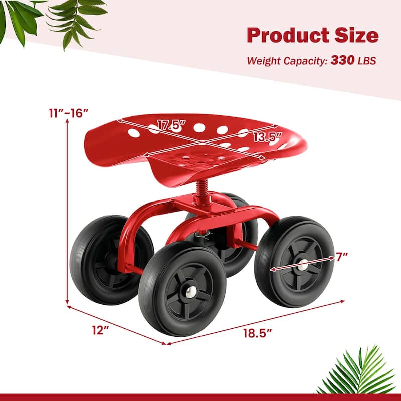 Rolling Garden Seat Garden Cart Heavy Duty Garden Seat