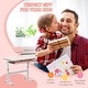 preview thumbnail 7 of 5, Qaba Kids Desk, Height Adjustable Children School Study Table, Student Writing Desk with Tilt Desktop, Pink
