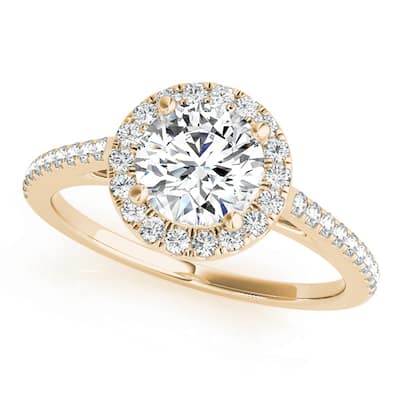 Auriya 14k-Yellow Gold Lab Grown Round Diamond Halo Engagement Ring 0.50 to 5.00 ct. tw. (F-G VS)