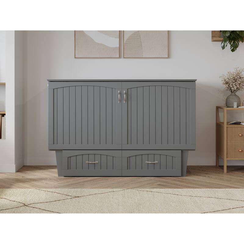 Murphy Bed Chest - Storage Drawer & USB Charger - Space Saving Furniture