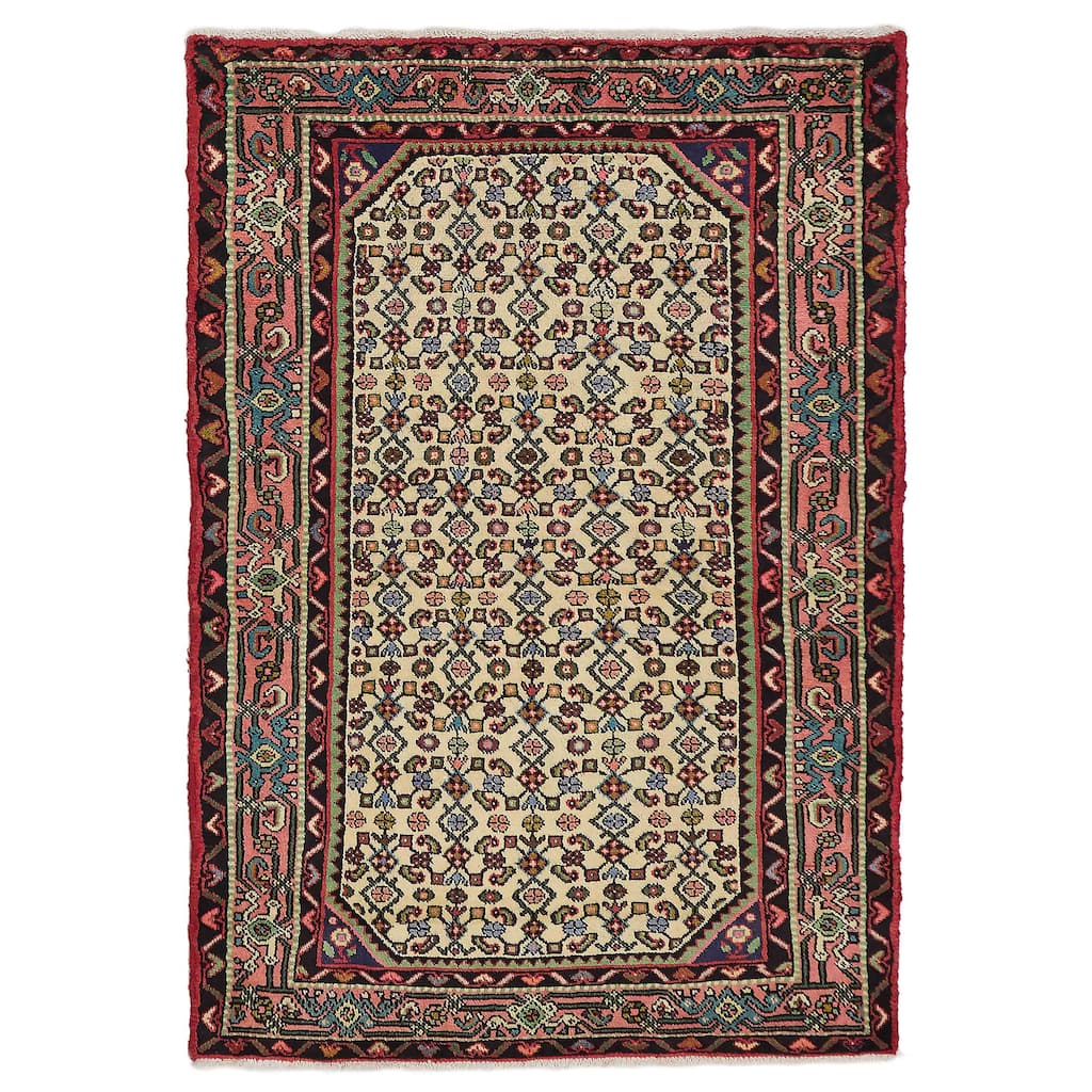 ECARPETGALLERY Hand-knotted Andelz Cream Wool Rug - 3'1 x 4'7