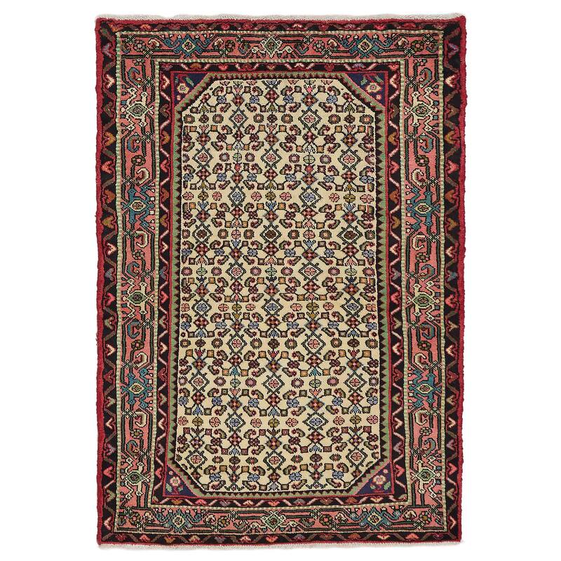 ECARPETGALLERY Hand-knotted Andelz Cream Wool Rug - 3'1 x 4'7