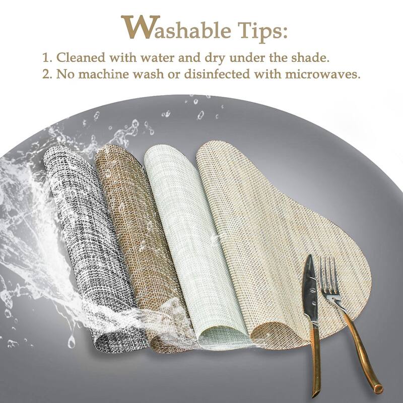 Washable Placemats Set of 4 Non-Slip Insulation Mats