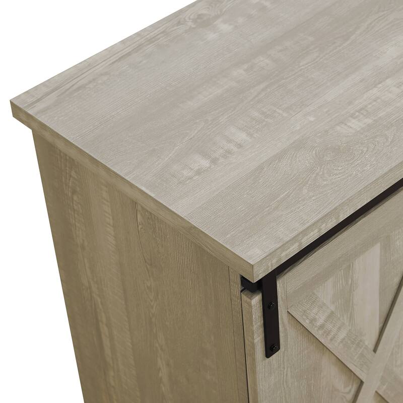Chic Farmhouse Design 58" TV Stand with Sliding Barn Doors - Perfect for 65" TVs and Media Storage
