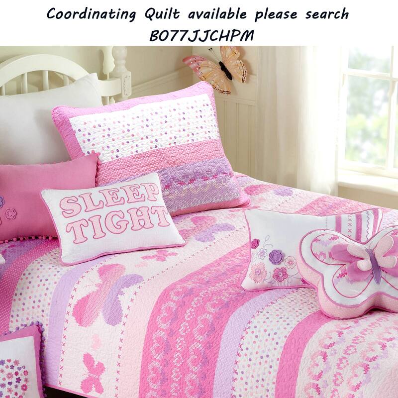 Porch & Den Cami Pink Butterfly Decorative Throw Pillow