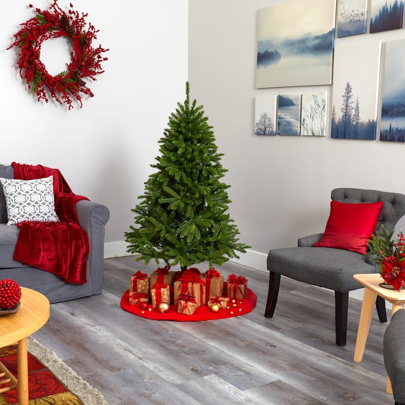 5' Pre-Lit Sierra Spruce Artificial Christmas Tree, Clear LED Lights - 5 Foot