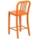 preview thumbnail 75 of 116, 2 Pack 24'' High Metal Indoor-Outdoor Counter Height Stool w/ Vertical Slat Back