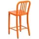 preview thumbnail 40 of 98, 24'' High Metal Indoor-Outdoor Counter Height Stool with Vertical Slat Back