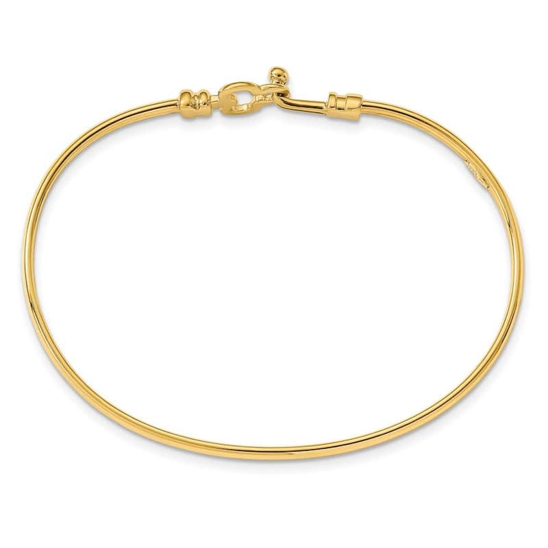 Curata 2.8mm 14k Yellow Gold Polished Clover Flexible Bracelet