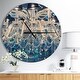 preview thumbnail 1 of 7, Designart 'Blue Vintage Crystal Chandelier' Oversized Shabby Chic Wall CLock