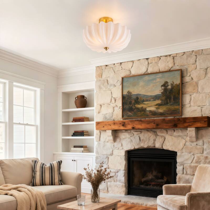 Starsky 3-Light 15.74in.W Opal Glass Flush Mount