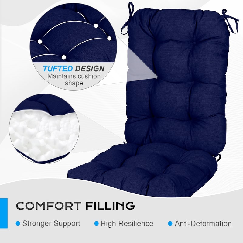 Aoodor Outdoor 42"x 20" x5" Tufted Back Cushions Patio Replacement Chair Cushion, Set of 2