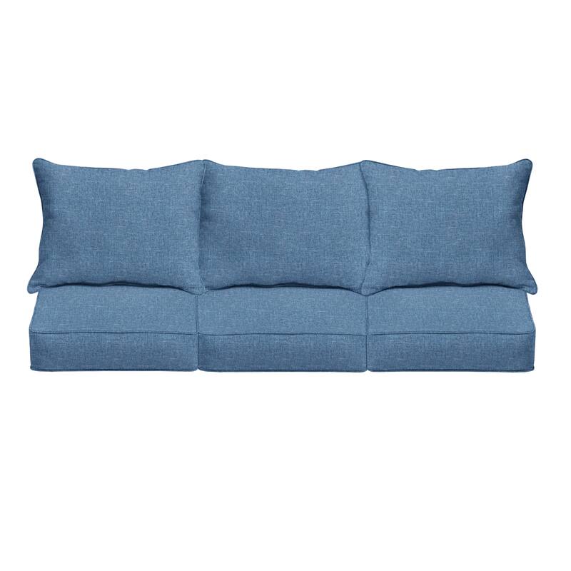 Blue Indoor/ Outdoor Deep Seating Sofa Pillow and Cushion Set (Cushions Only) - 23 in x 25 in x 5 in