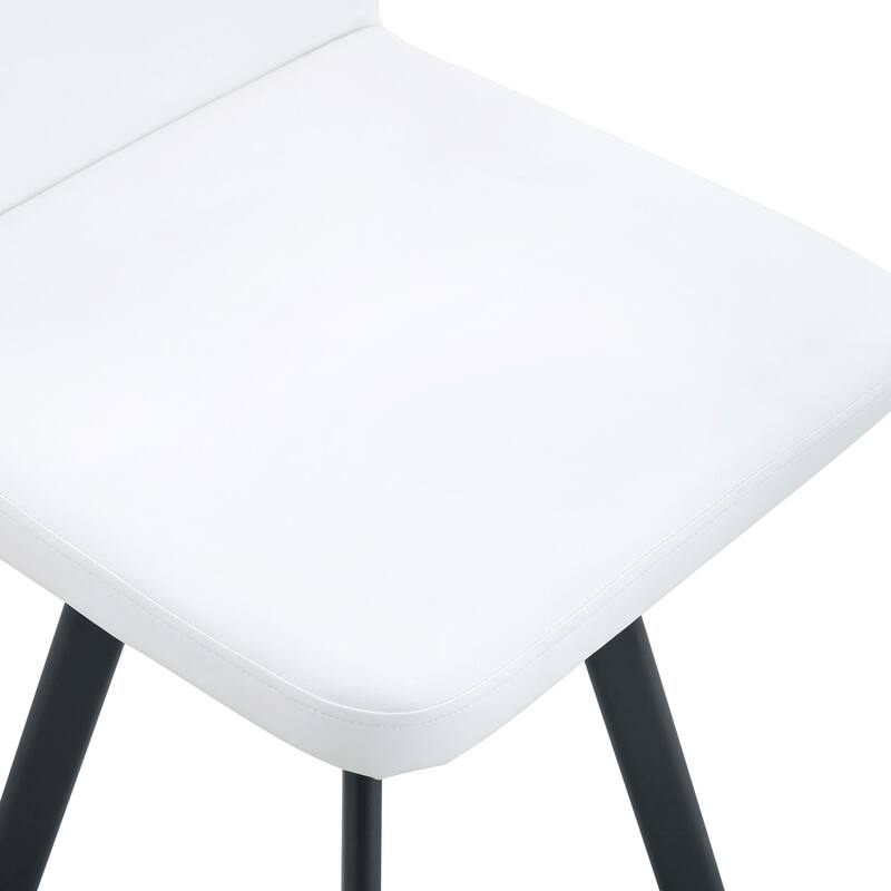 Stylish White Modern PU Material Six-Chair Set Two Designs, Unified Aesthetics