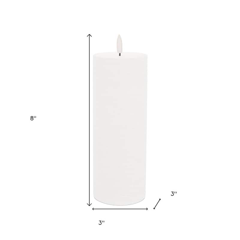 Set of Two White Flameless Pillar Candles
