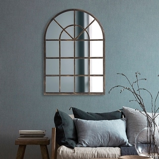 Allan Andrews Oil Rubbed Bronze Metal Arched Windowpane Mirror