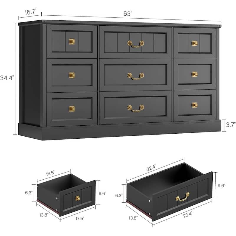 Farmhouse Drawers Dresser for Bedroom Wood Rustic Chest of Drawers