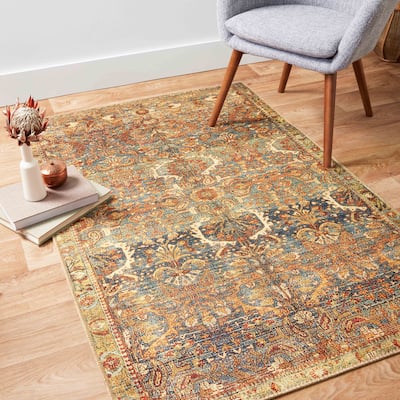 Alexander Home Dhanya Traditional Distressed Oriental Area Rug