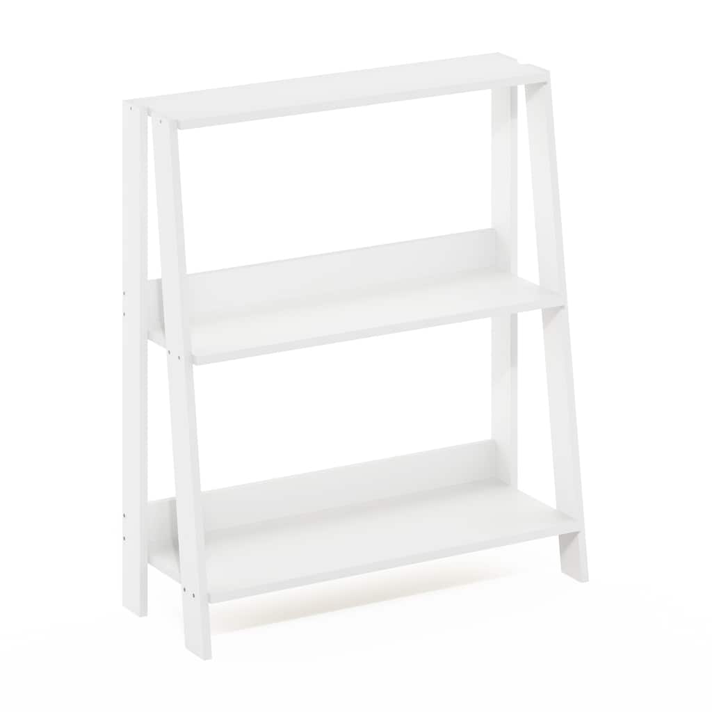 26.67 in. Tall White Wood 3-Shelf Bookcase