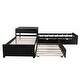 preview thumbnail 16 of 22, 3 IN 1 L-shaped Platform Bed with Trundle and Drawers Linked with built-in desk