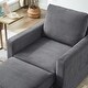 preview thumbnail 16 of 34, Modern Corduroy Chaise Lounge with Ottoman,Accent Chair for Living Room