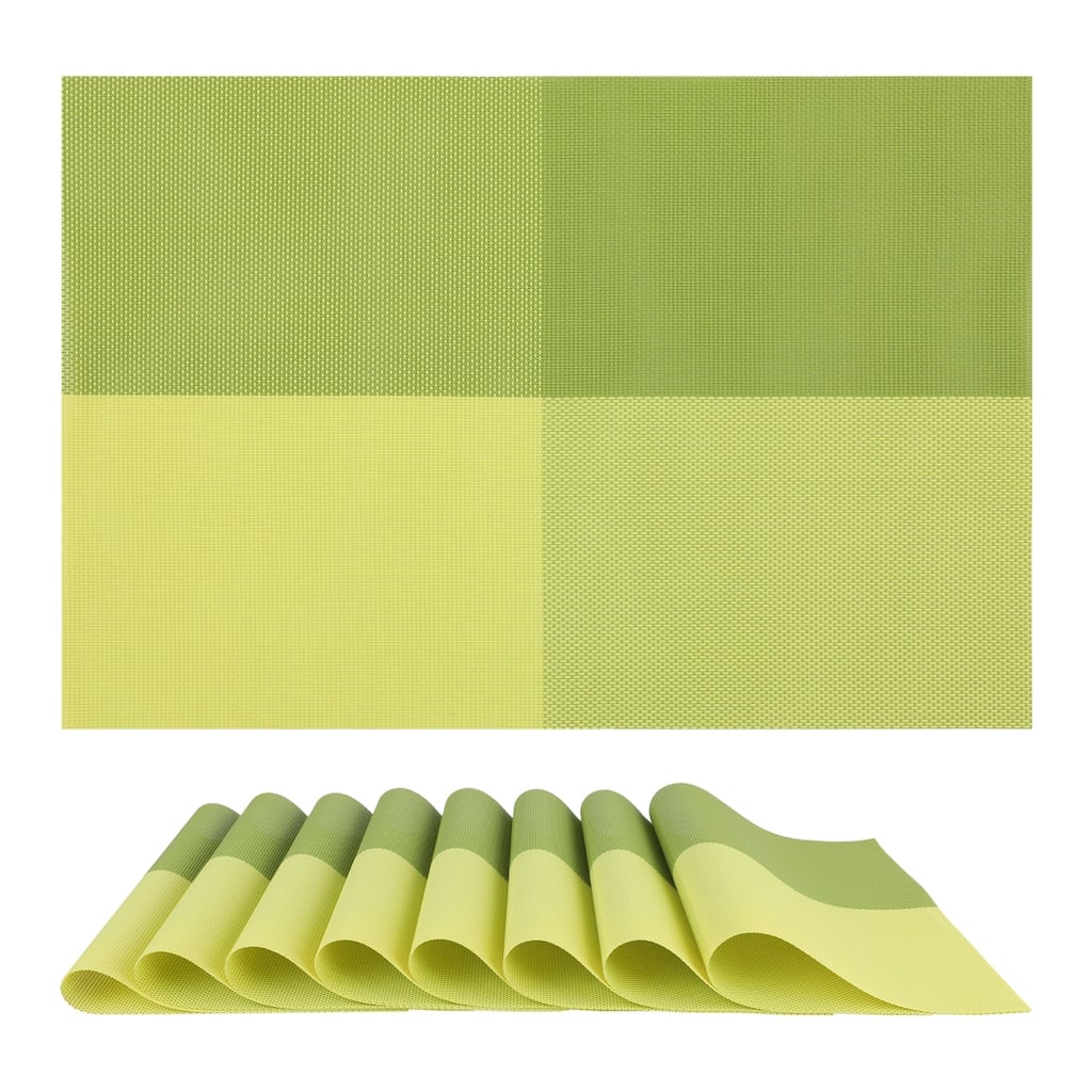 PVC Placemats Set of 8, Placemats for Kitchen Dining Table Decor Washable Heat Resistant Table Placemats Wipeable Place Mat