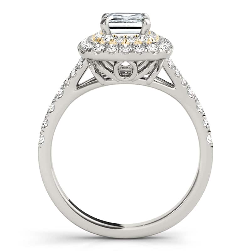 Auriya 14k Yellow Gold Lab Grown Emerald Diamond Halo Engagement Ring 0.50 to 5.00 ct. tw. (F-G VS)