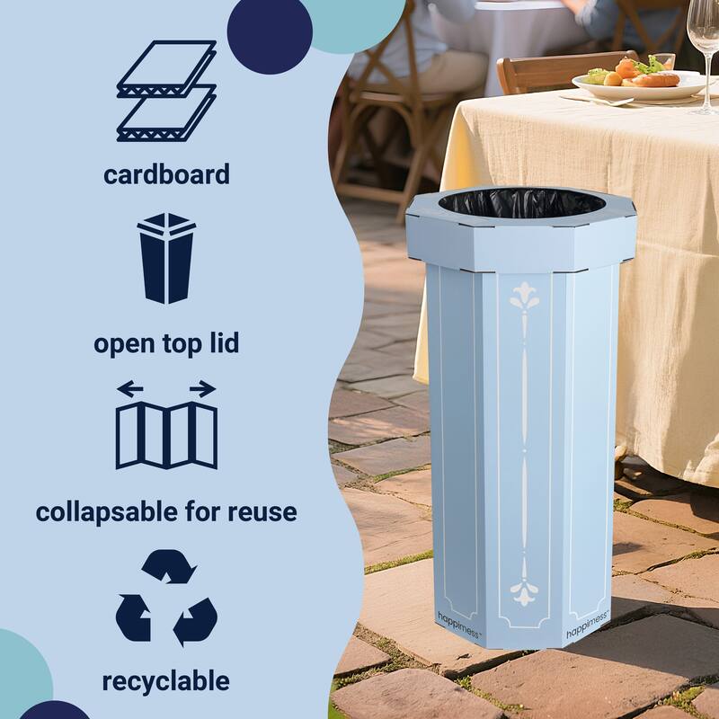 25-Gallon Disposable Cardboard Event Trash Can and Recycling Bin (Set of 2)