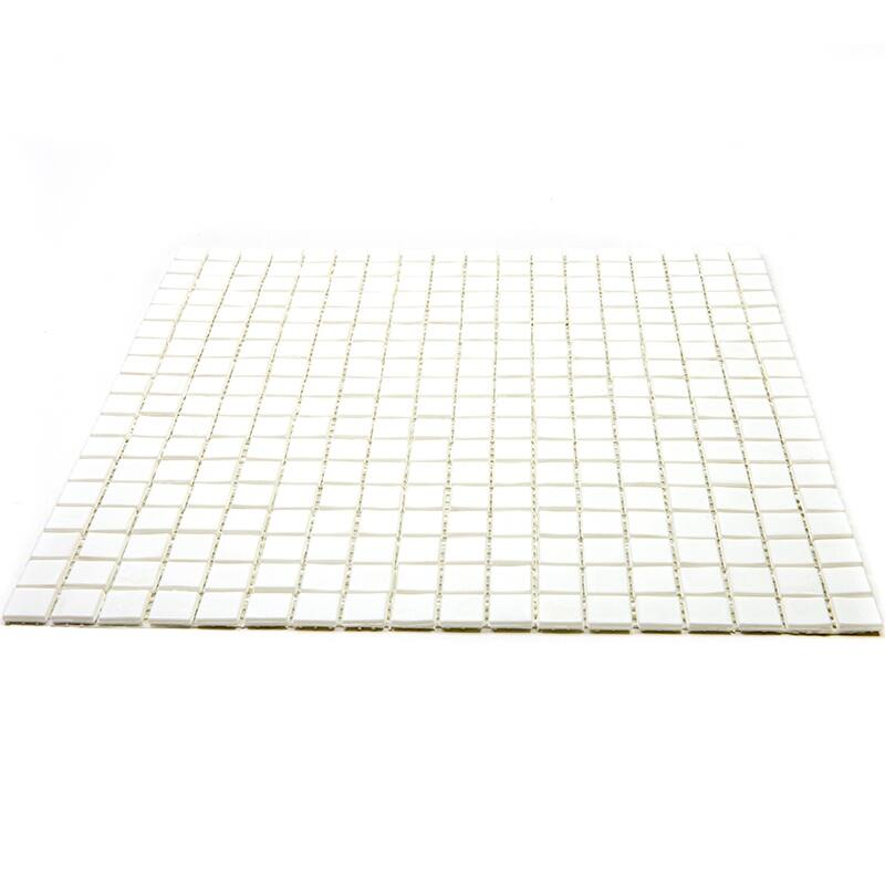 Apollo tile 12" x 12" Skosh Glossy Baby Powder White Glass Tile (18.69 sq ft/case) - 20 Pack