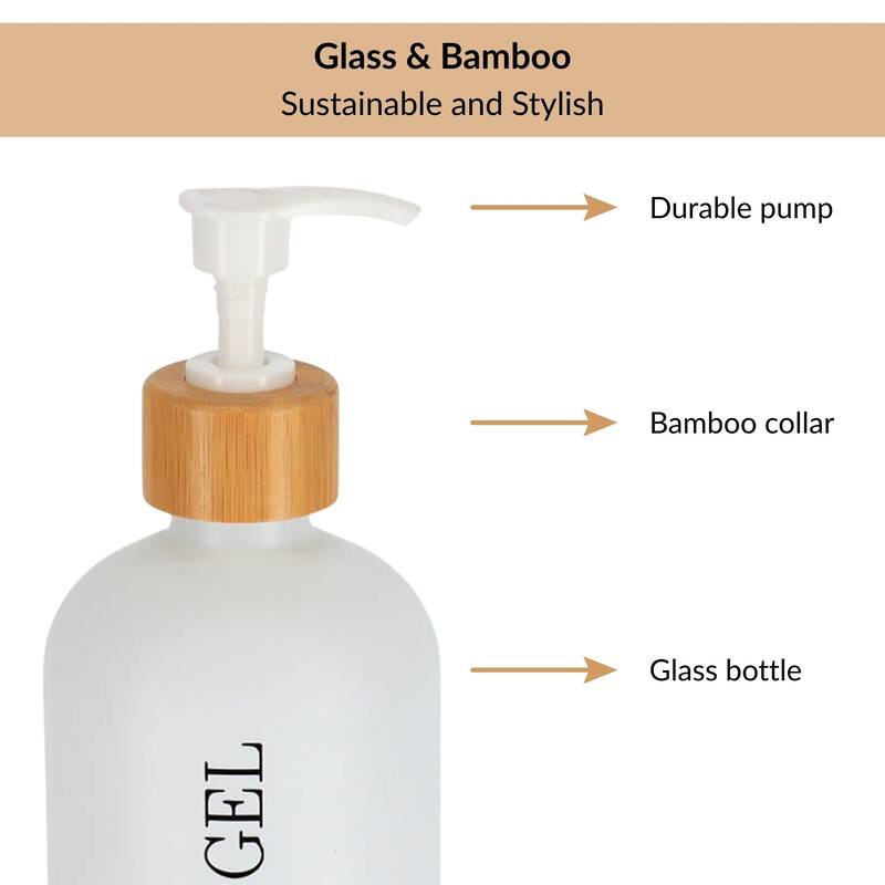 Set of 3 Refillable Shower Dispensers 17 fl oz (500ml) - 3 L x 3 W x 8.5 H