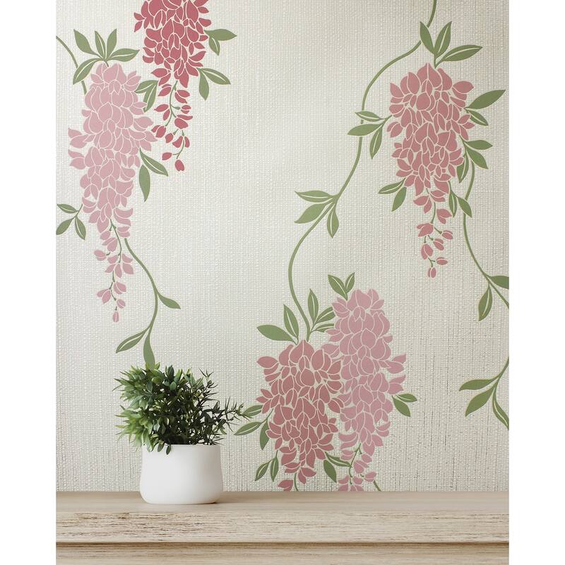 Fine Decor Aisla Pink Wisteria Wallpaper