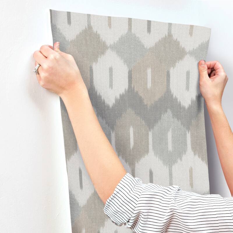 A-Street Prints Abilene Neutral Ikat Wallpaper