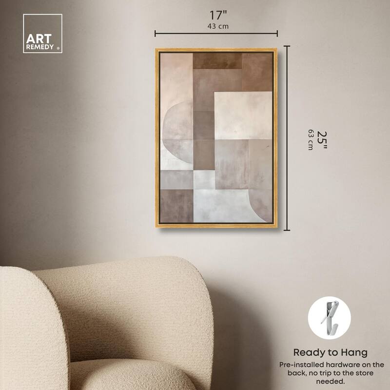Neutral Tone Blocks II Canvas by Art Remedy