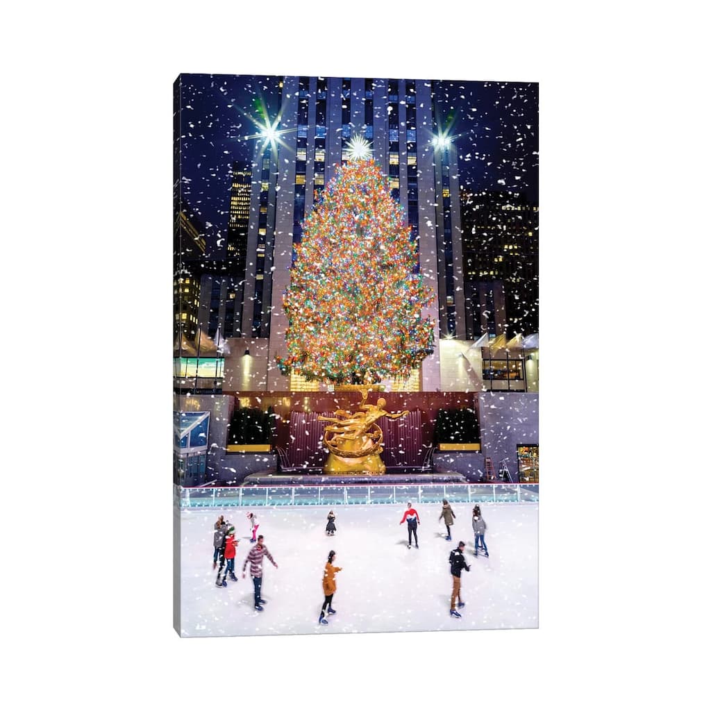iCanvas "Iceskating Rink Rockefeller Center New York City Painting" by Susanne Kremer Canvas Print
