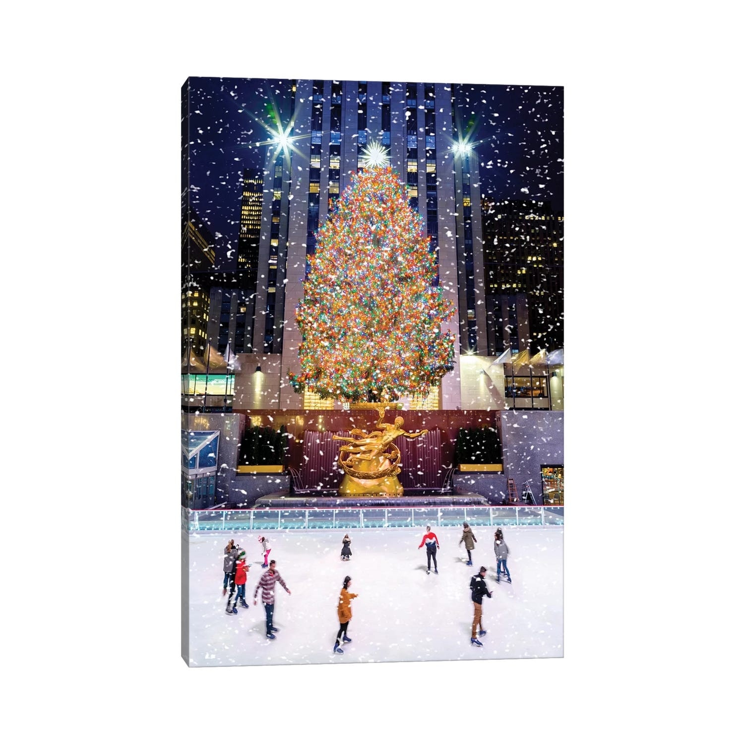 iCanvas "Iceskating Rink Rockefeller Center New York City Painting" by Susanne Kremer Canvas Print
