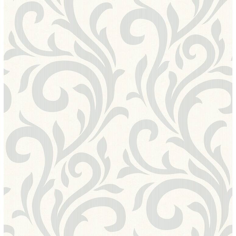 Brewster Bletilla Teal Scroll Wallpaper - 20.5in x 396in x 0.025in