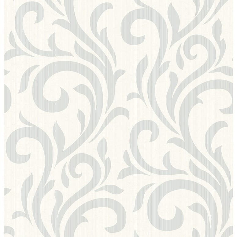 Brewster Bletilla Teal Scroll Wallpaper - 20.5in x 396in x 0.025in
