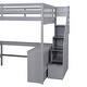 preview thumbnail 35 of 34, Full Pine Wood Loft Bed with L-Shaped Desk
