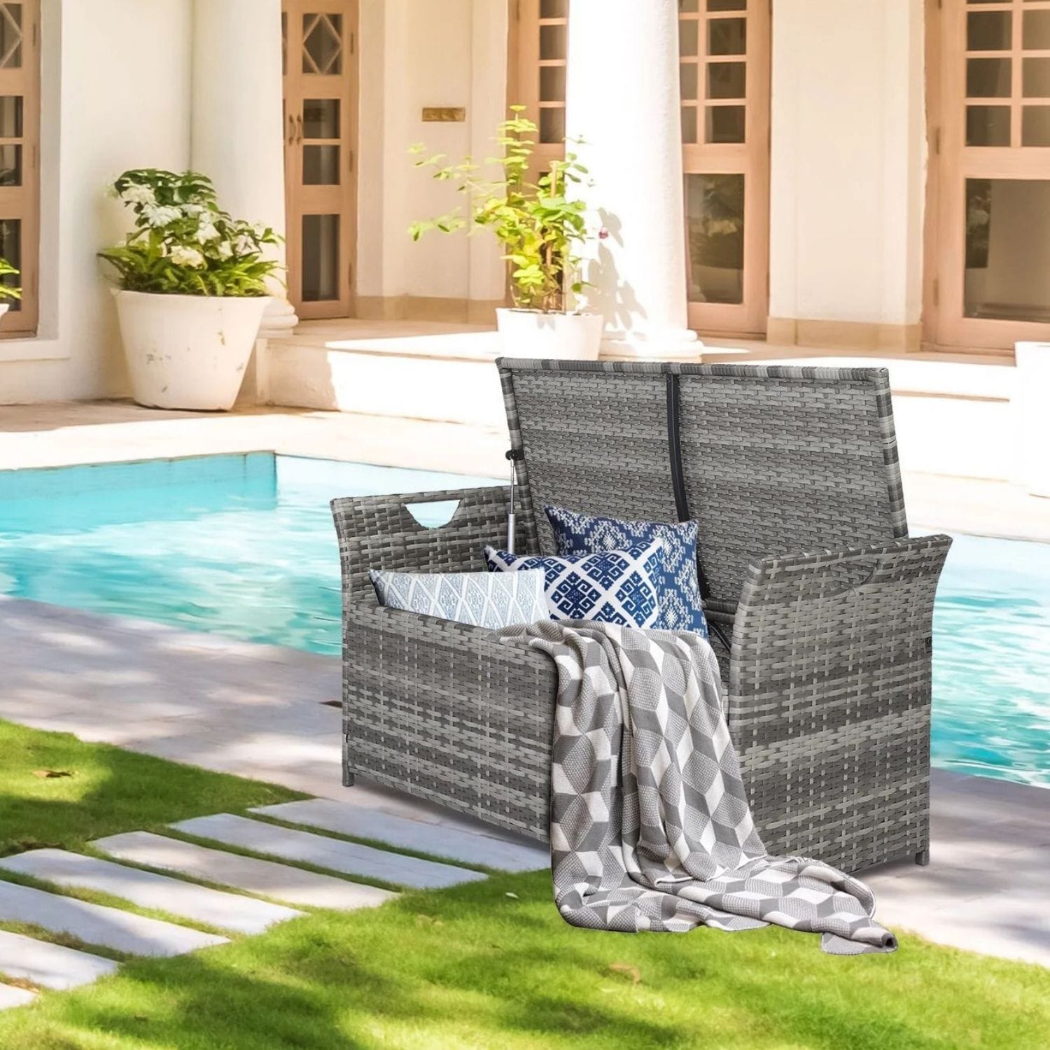Grey Rattan Outdoor Storage Bed Bath Beyond