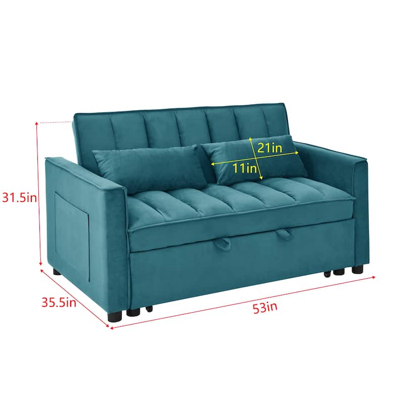 3-in-1 Convertible Pull Out Sleeper Chair Sofa Bed