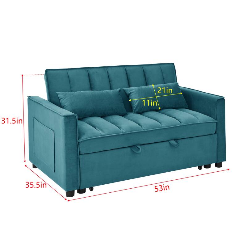 Velvet Pull Out Sofa Bed