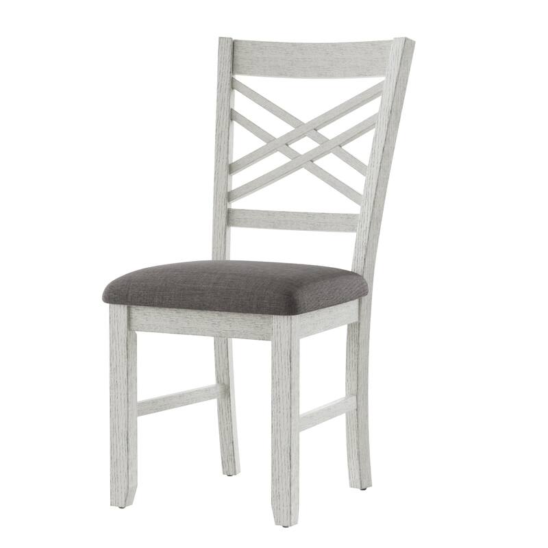 VECELO Dining Chairs Set of 2/4/6, Solid Wood Dining Chairs with Linen Fabric Seating