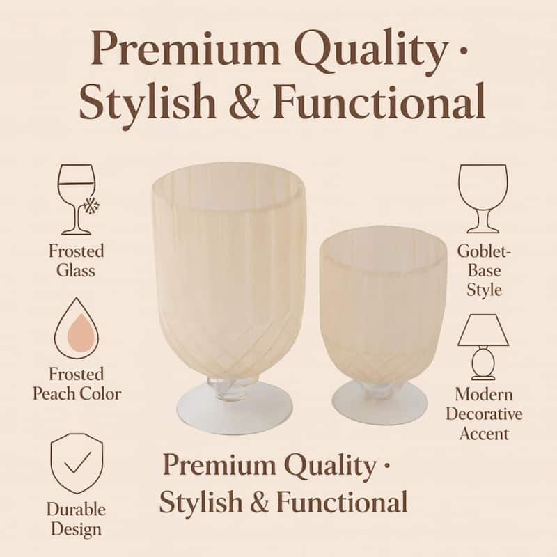 Aria Home Florine Colored Glass Goblet Table Vase Set Decor