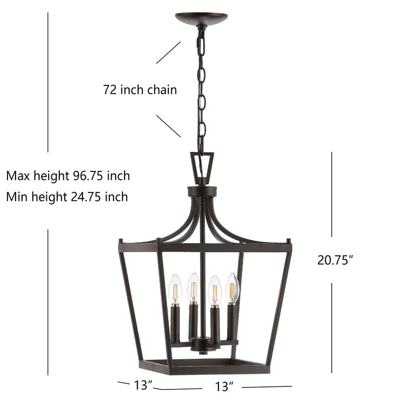 SAFAVIEH Lighting Olgica 4-light Pendant - 13"x13"x24.75-96.75" - 13Wx13Dx97H