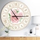preview thumbnail 8 of 7, Designart 'Hand drawn Pink Roses Shabby Chic Vintage' Oversized Contemporary Wall CLock 23 in. wide x 23 in. high