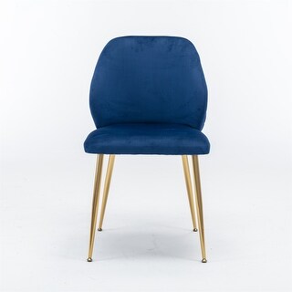 Velvet Upholstered Dining Chair with Gold Metal Legs ( Set of 2 ) - Bed ...