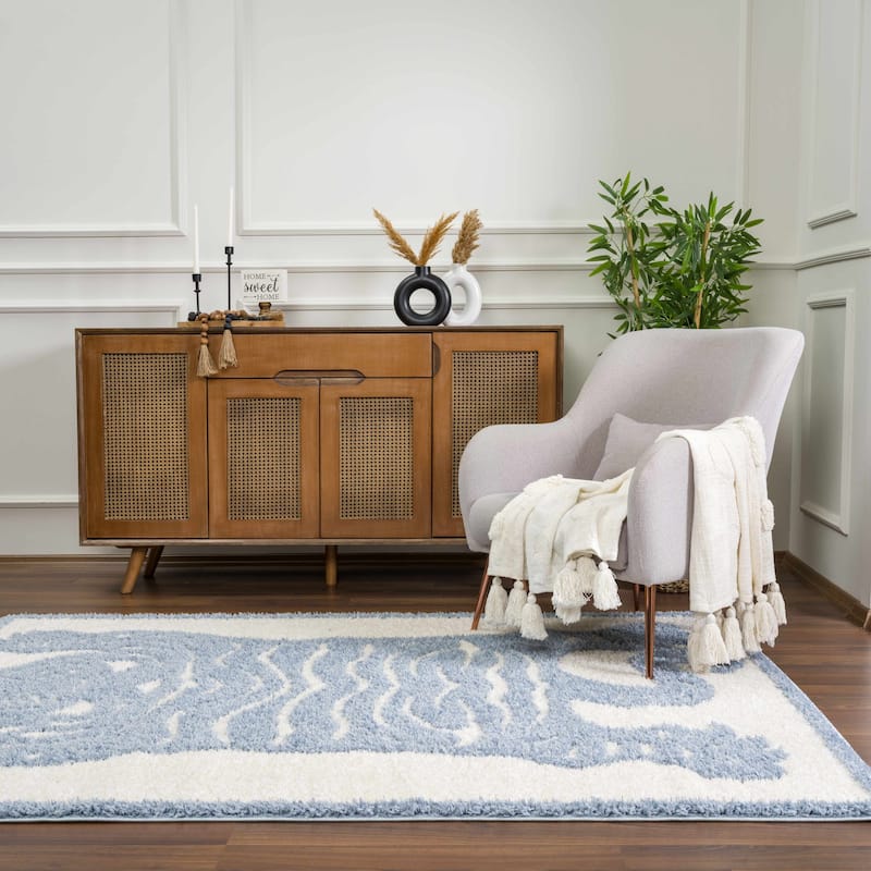 Hauteloom Cansu Living Room, Bedroom Area Rug - Contemporary - Plush Pile - Black - 2' x 3'