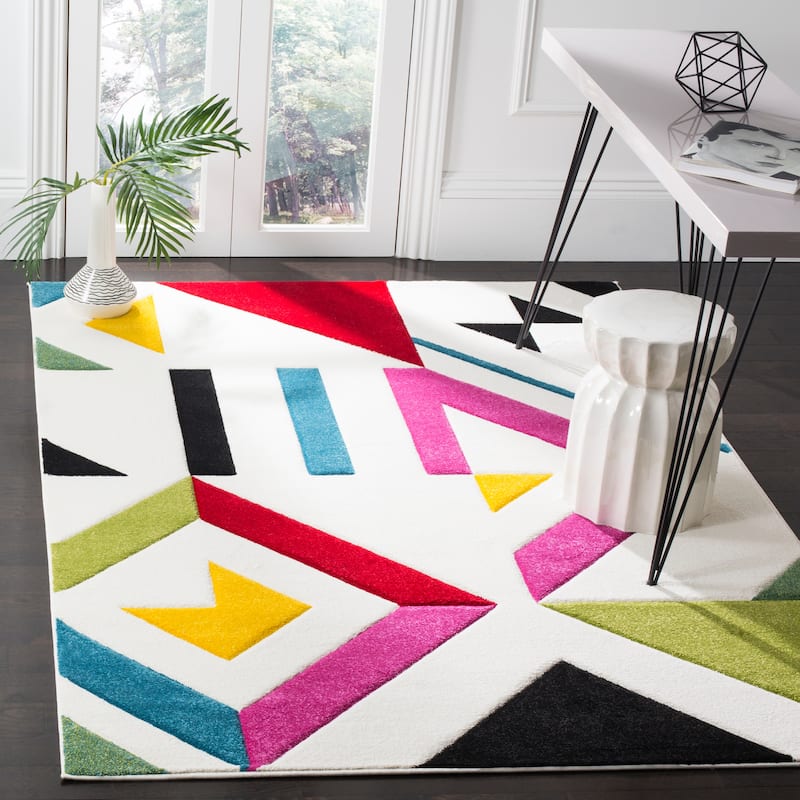 SAFAVIEH Hollywood Arbenita Mid-Century Modern Abstract Rug - 2'7" x 5' - Ivory/Rose